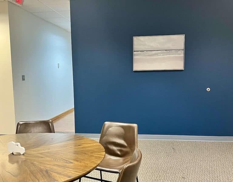 A quiet corner of the Blueview break area